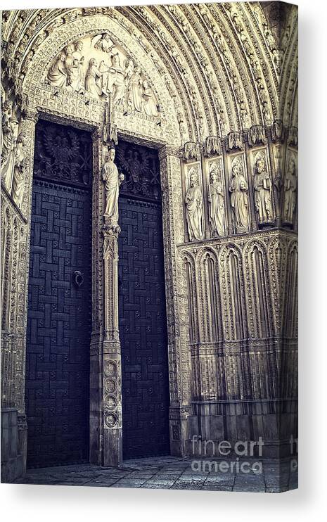 Photography Canvas Print featuring the photograph Gothic Cathedral Toledo by Ivy Ho