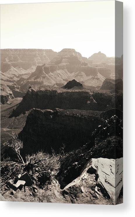 Lith Canvas Print featuring the photograph Grand Canyon panorama from the South Rim by Arkady Kunysz