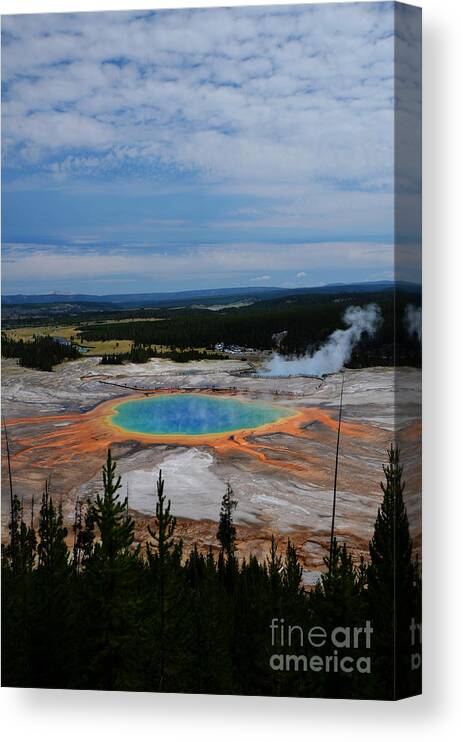 Yellowstone National Park Canvas Print featuring the photograph Grand Prismatic Spring by Rachel Barrett
