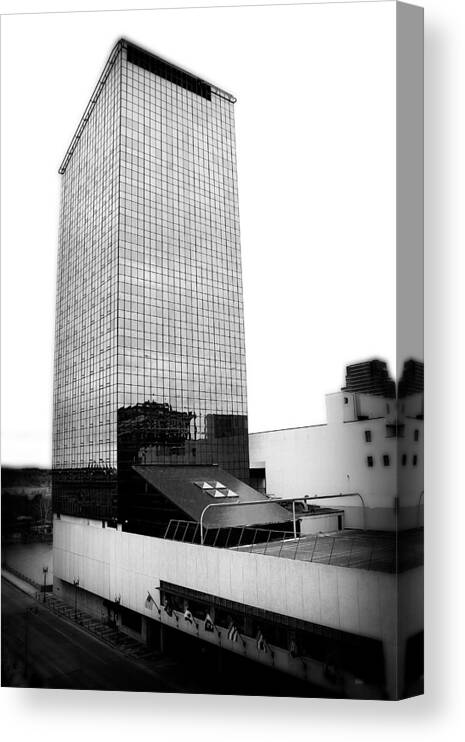 City Canvas Print featuring the photograph Grand Rapids 16 Black and White by Scott Hovind