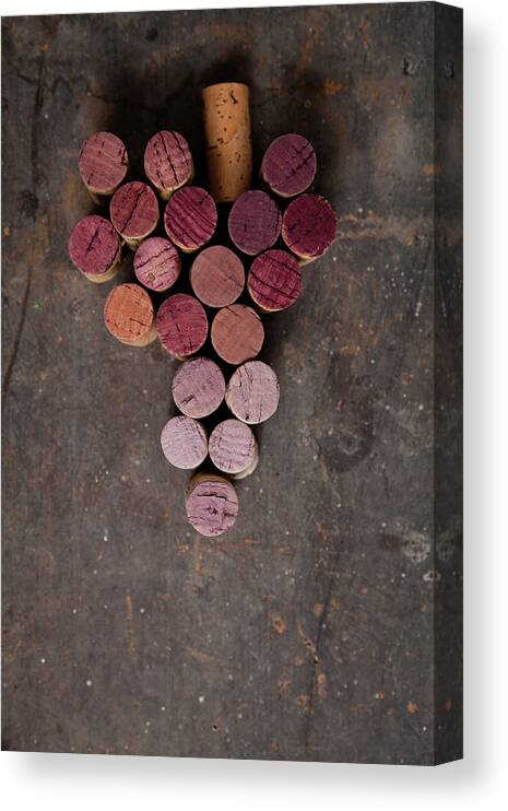 Wine Cork Canvas Print featuring the photograph Grape Corks by Sematadesign