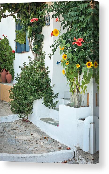 Alonissos Canvas Print featuring the photograph Greek house by Tom Gowanlock