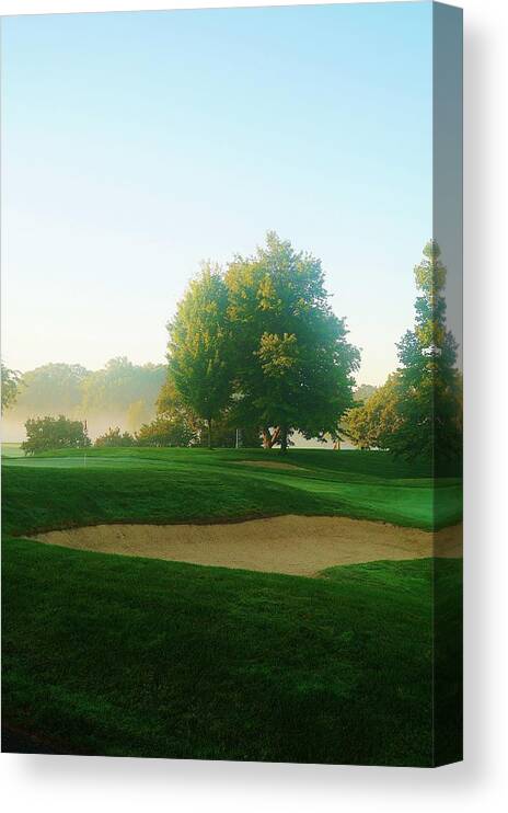 Golf Canvas Print featuring the photograph Green Side at Sunrise by Daniel Thompson