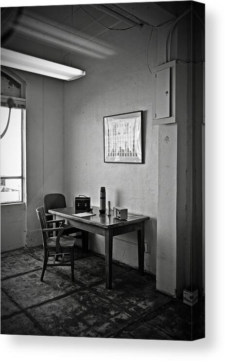 Communications Canvas Print featuring the photograph Guard dining area in Alcatraz prison by RicardMN Photography