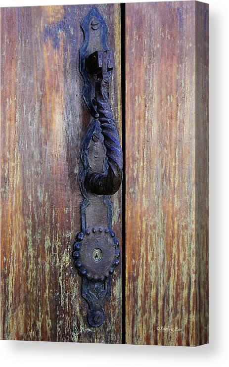 Hardware Canvas Print featuring the photograph Guatemala Door Decor 4 by Xueling Zou