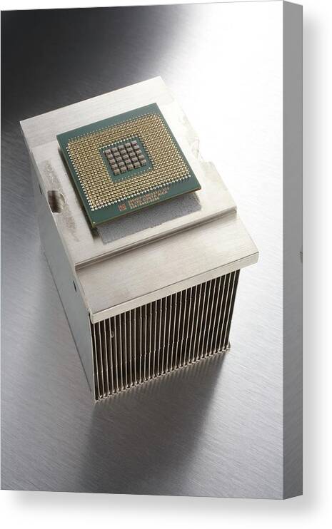 Hafnium Canvas Print featuring the photograph Hafnium-based Cpu And Heat Sink by Science Photo Library