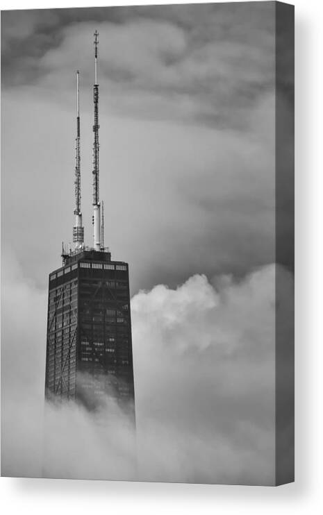 John Hancock Building Canvas Print featuring the photograph Hancock Fog by Lauri Novak