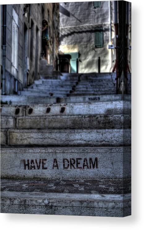 Street Art Canvas Print featuring the photograph Have a Dream by Karim SAARI