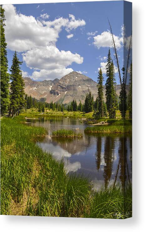 Colorado Canvas Print featuring the photograph Hesperus Mountain Reflection by Aaron Spong