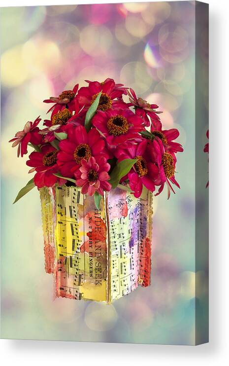 Zinnias Canvas Print featuring the photograph Hide And Seek Zinnias by Sandra Foster
