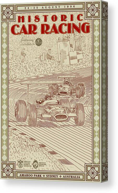 Historic Car Racing Canvas Print featuring the digital art Historic Car Racing by Georgia Clare