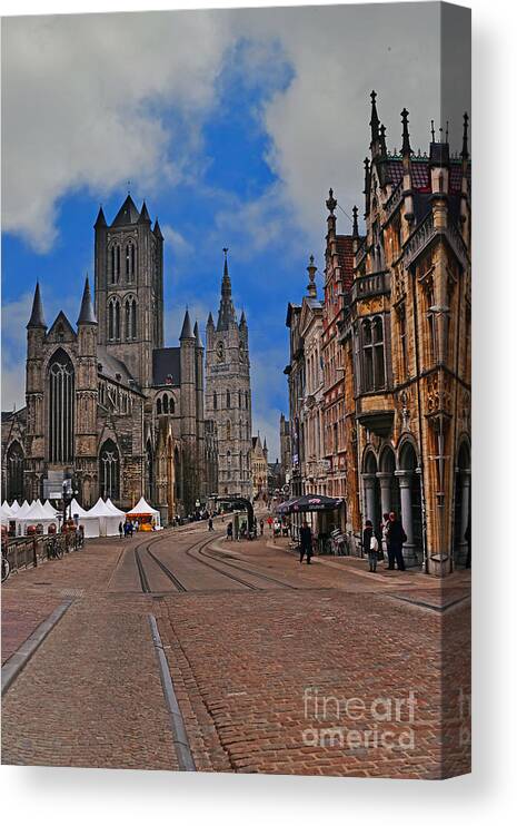 Travel Canvas Print featuring the photograph Historical Ghent by Elvis Vaughn