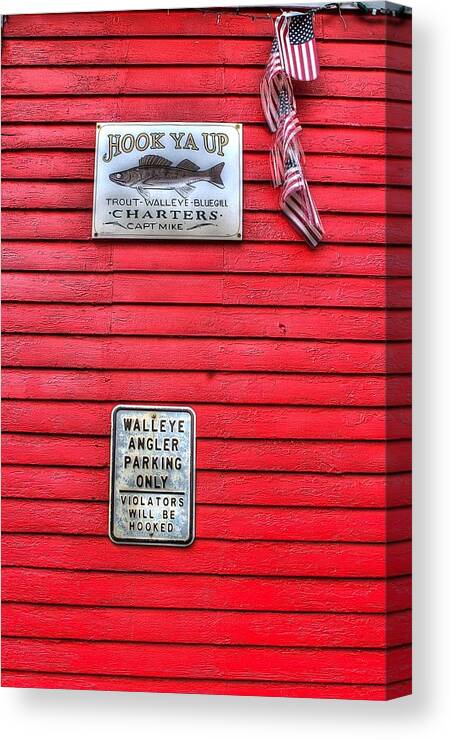Hook Sign Canvas Print featuring the photograph Hook Ya Up by Randy Pollard