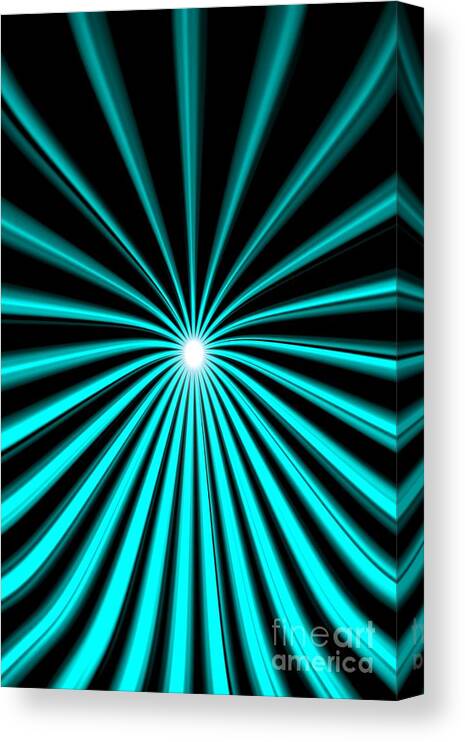 Hyperspace Canvas Print featuring the painting Hyperspace Cyan Portrait by Pet Serrano