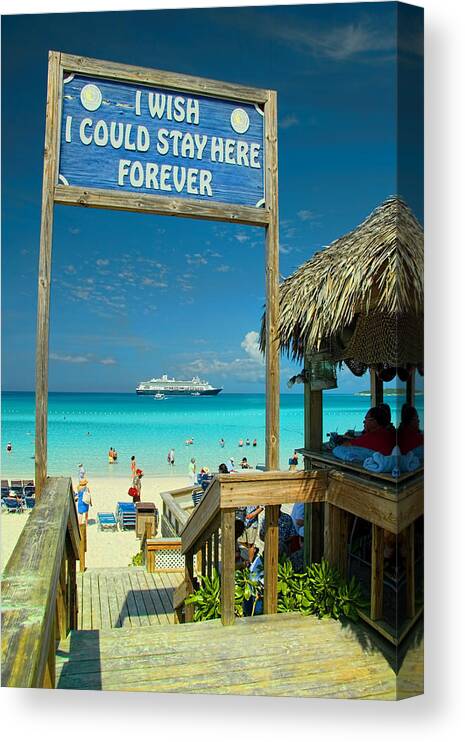 Half Moon Cay Canvas Print featuring the photograph I Wish I Could Stay Here Forever by David Smith