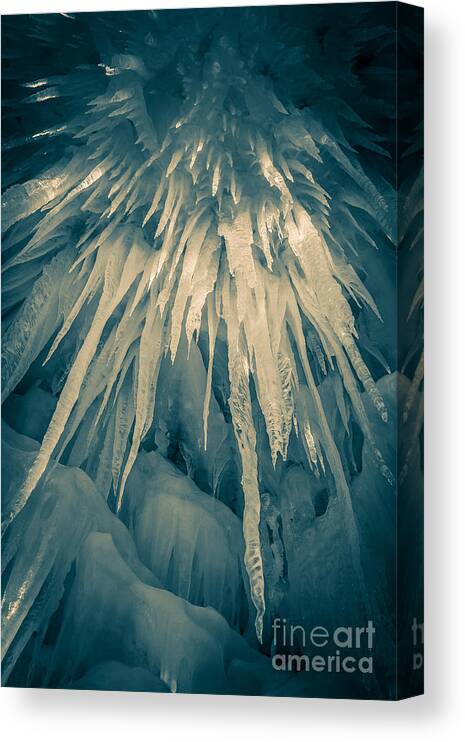 Ice Castle Canvas Print featuring the photograph Ice Cave by Edward Fielding