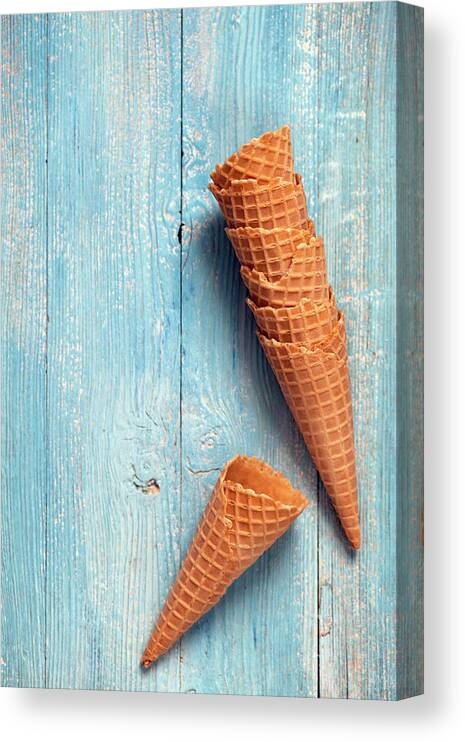 Empty Canvas Print featuring the photograph Ice Cream Cones by Barcin
