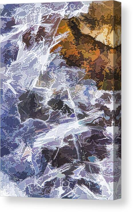 Stream Canvas Print featuring the photograph Ice Water by Jerry Nettik
