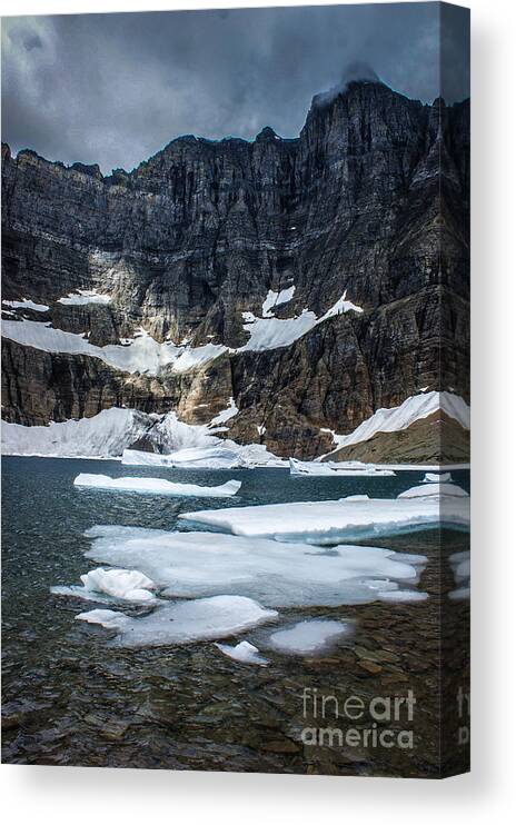 Icebergs Canvas Print featuring the photograph Iceberg Lake by Jim McCain