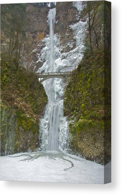 Multnomah Canvas Print featuring the photograph Icy Multnomah Falls 120713a by Todd Kreuter