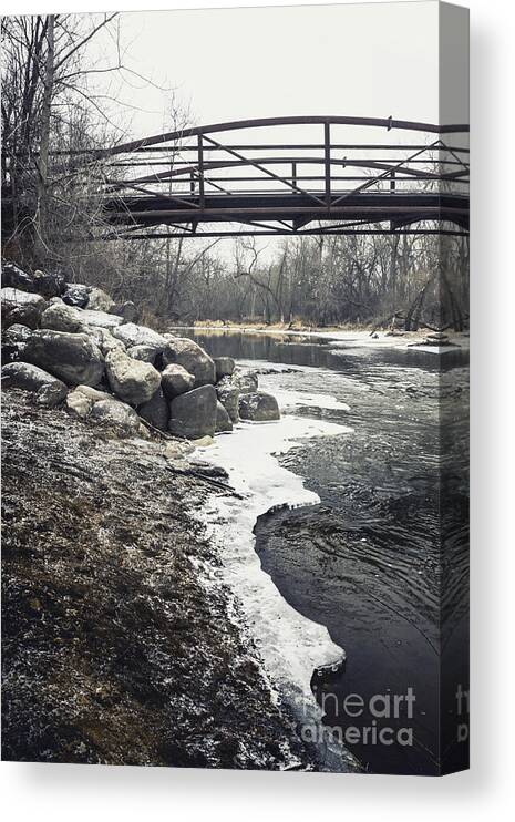 Outside Canvas Print featuring the photograph Icy River by Margie Hurwich