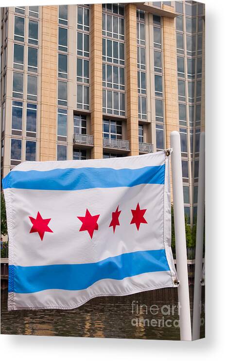 Flag Canvas Print featuring the photograph Illinois flag by Dejan Jovanovic