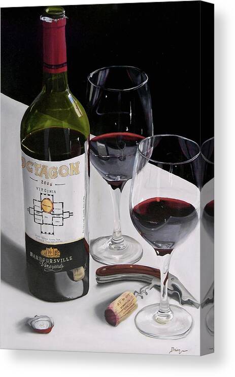 Wine Art Canvas Print featuring the painting In Due Time by Brien Cole
