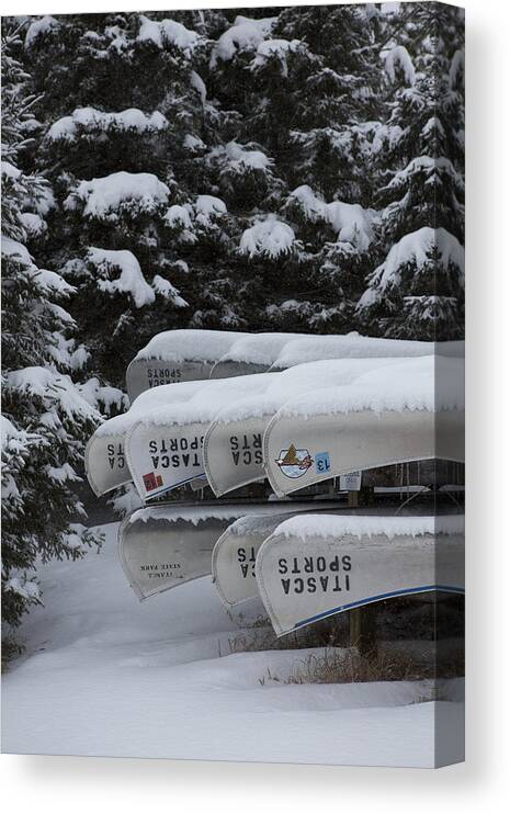 Canoeing Canvas Print featuring the photograph In Winter Sorage by Tim Grams