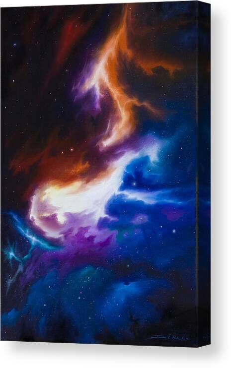 Nebula Canvas Print featuring the painting Incarus Nebula by James Hill