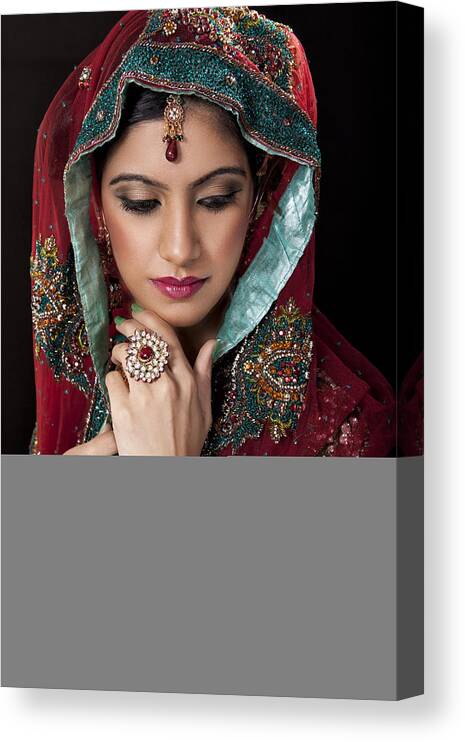 Formalwear Canvas Print featuring the photograph Indian bride by Btrenkel