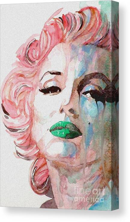 Marilyn Monroe Canvas Print featuring the painting Insecure Flawed but Beautiful by Paul Lovering