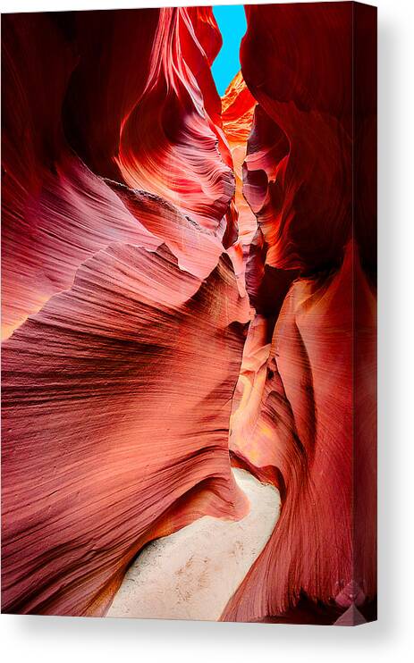 Antelope Canyon Canvas Print featuring the photograph Into the Slot 1 by Jason Chu