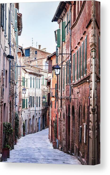 Old Town Canvas Print featuring the photograph Italian Alley by Deimagine