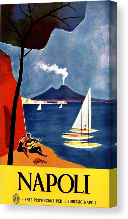 Italy Travel Vintage Poster Canvas Print featuring the painting Italy Travel Vintage Poster by Celestial Images