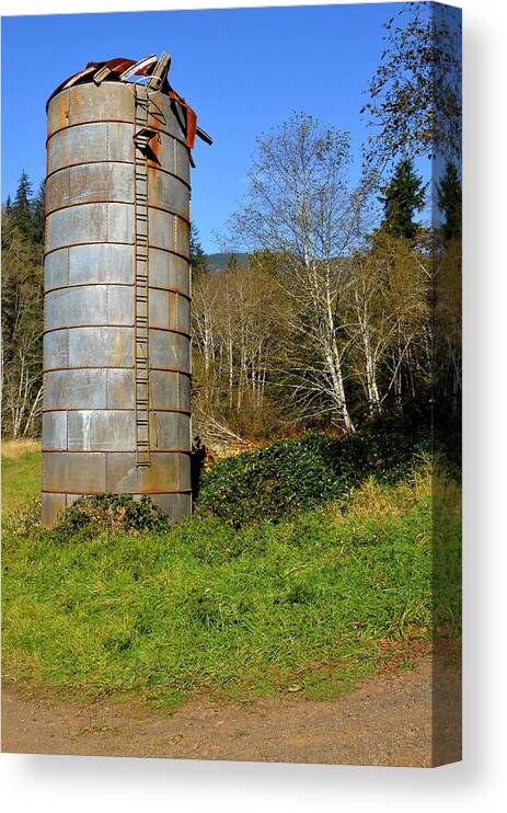 Silo Canvas Print featuring the photograph I've Seen Better Days by Laureen Murtha Menzl