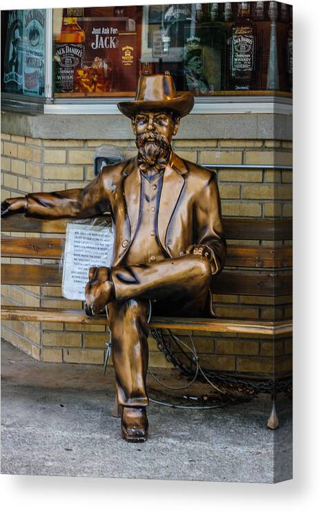 Jack Daniel's Statue Canvas Print featuring the photograph Jack Daniel's Statue by Robert Hebert