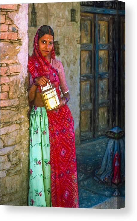 India Canvas Print featuring the photograph Jaisalmer Beauty - Paint by Steve Harrington