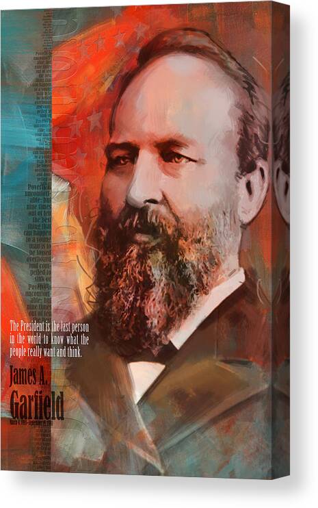 James A Garfield Canvas Print featuring the painting James A. Garfield by Corporate Art Task Force