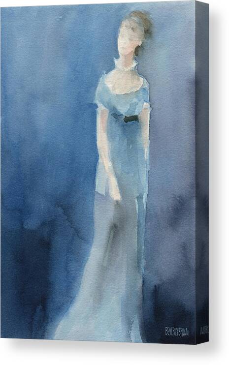 Jane Austen Canvas Print featuring the painting Jane Austen Watercolor Painting Art Print by Beverly Brown Prints