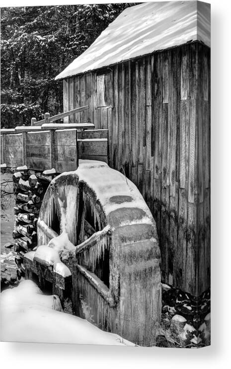 Grist Mill Canvas Print featuring the photograph January Grist Mill by Michael Eingle