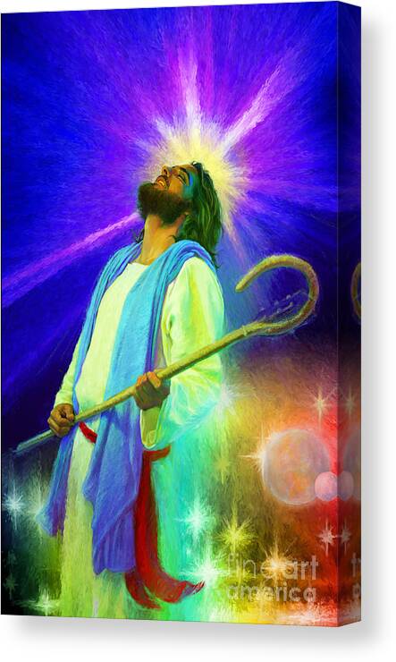  Jesus Paintings Canvas Print featuring the painting Jesus Rocks by Robert Corsetti