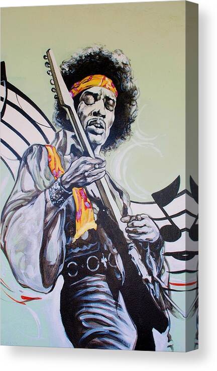 Jimi Hendrix Canvas Print featuring the photograph Jimi by Rob Hans