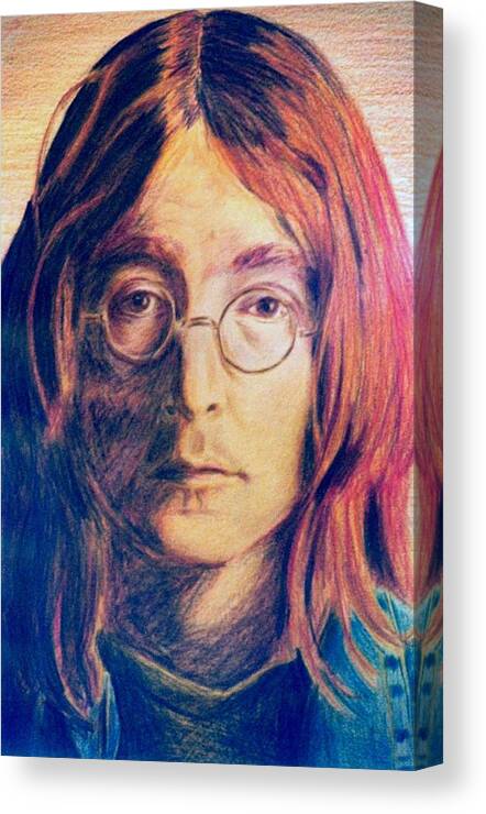 John Lennon Canvas Print featuring the painting John Lennon by Nieve Andrea 