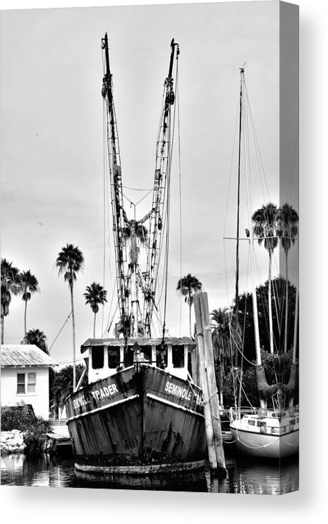 Old Boat Canvas Print featuring the photograph Just Waiting by Alison Belsan Horton