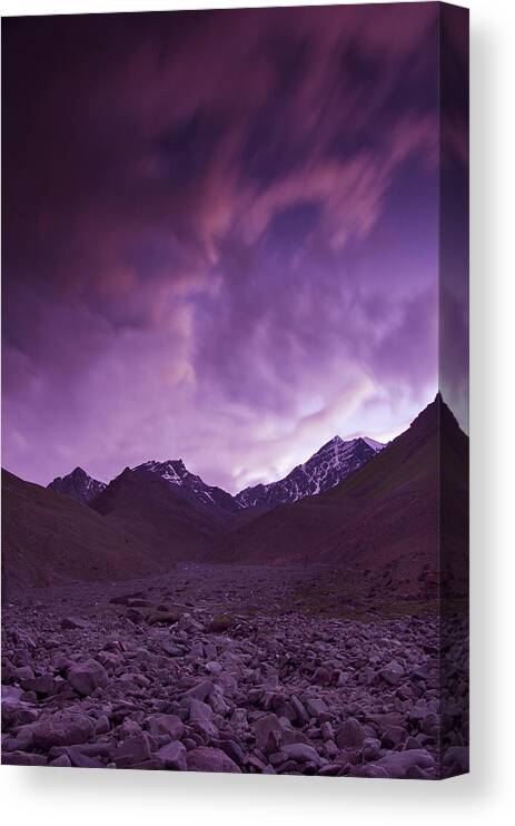 Mountains Canvas Print featuring the photograph Kangri Twilight by Aaron Bedell