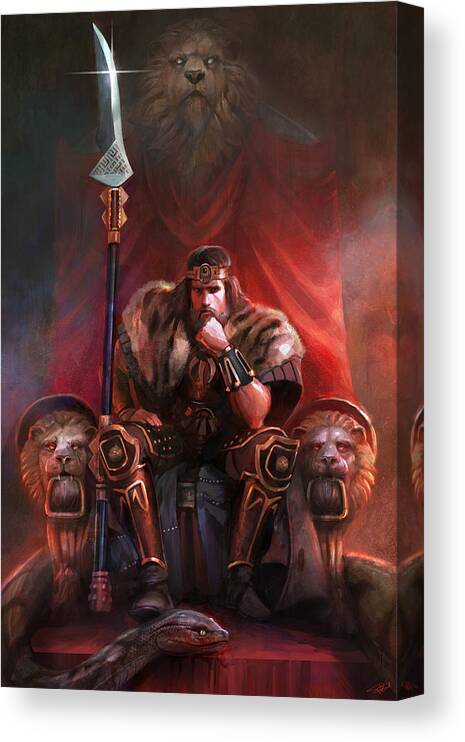 Barbarian Canvas Print featuring the digital art King By His Own Hand by Steve Goad