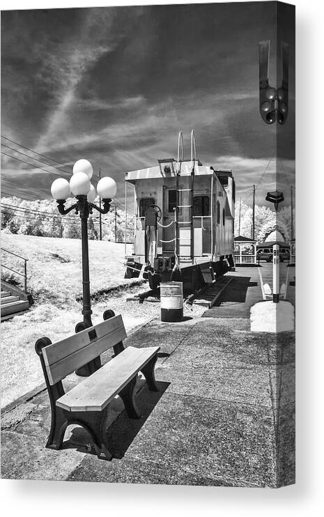 Caboose Canvas Print featuring the photograph KY Caboose by Mary Almond