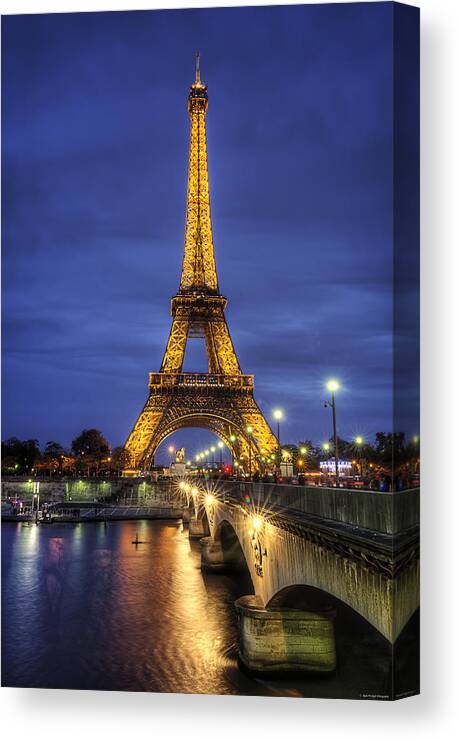 Eiffel Tower Canvas Print featuring the photograph La Tour Eiffel by Ryan Wyckoff