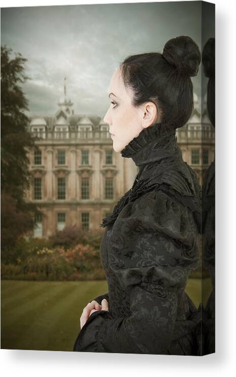 Woman Canvas Print featuring the photograph Beautiful Young Woman In The Grounds Of Old Mansion house by Ethiriel Photography