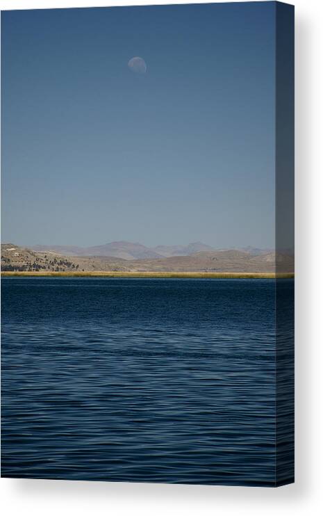 Peru Canvas Print featuring the photograph Lake Moonrise by Owen Weber